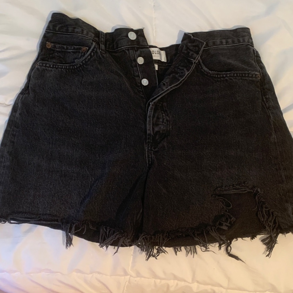 AGOLDE Black Distressed Denim Shorts sz 30
